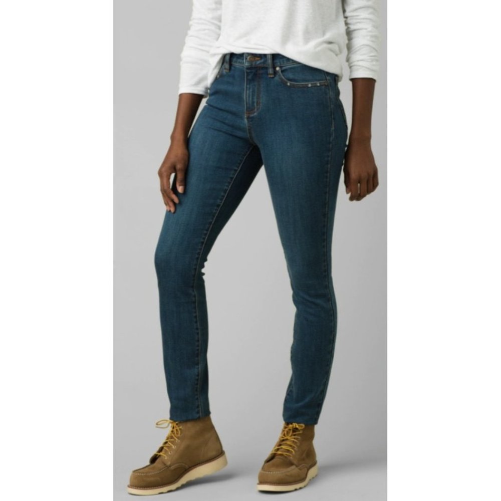 PrAna Sienna Jean Fitted Stretch‎ Mid Rise Skinny Size 8
